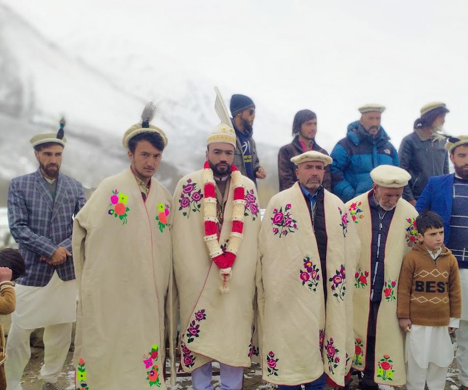 Group photograph at a Burusho wedding in Hispar, supplied by Abbas Ali